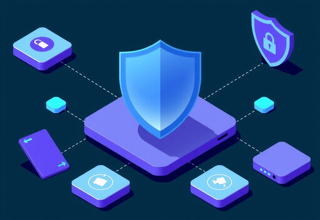 Security and compliance illustration showing digital protection